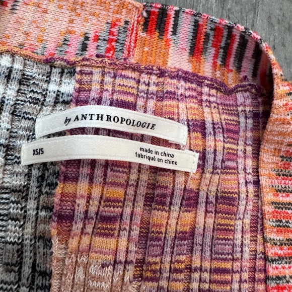 Anthropologie Multicolor Long Cardigan Patchwork Knit XS Small NEW NO Belt - Picture 6 of 10